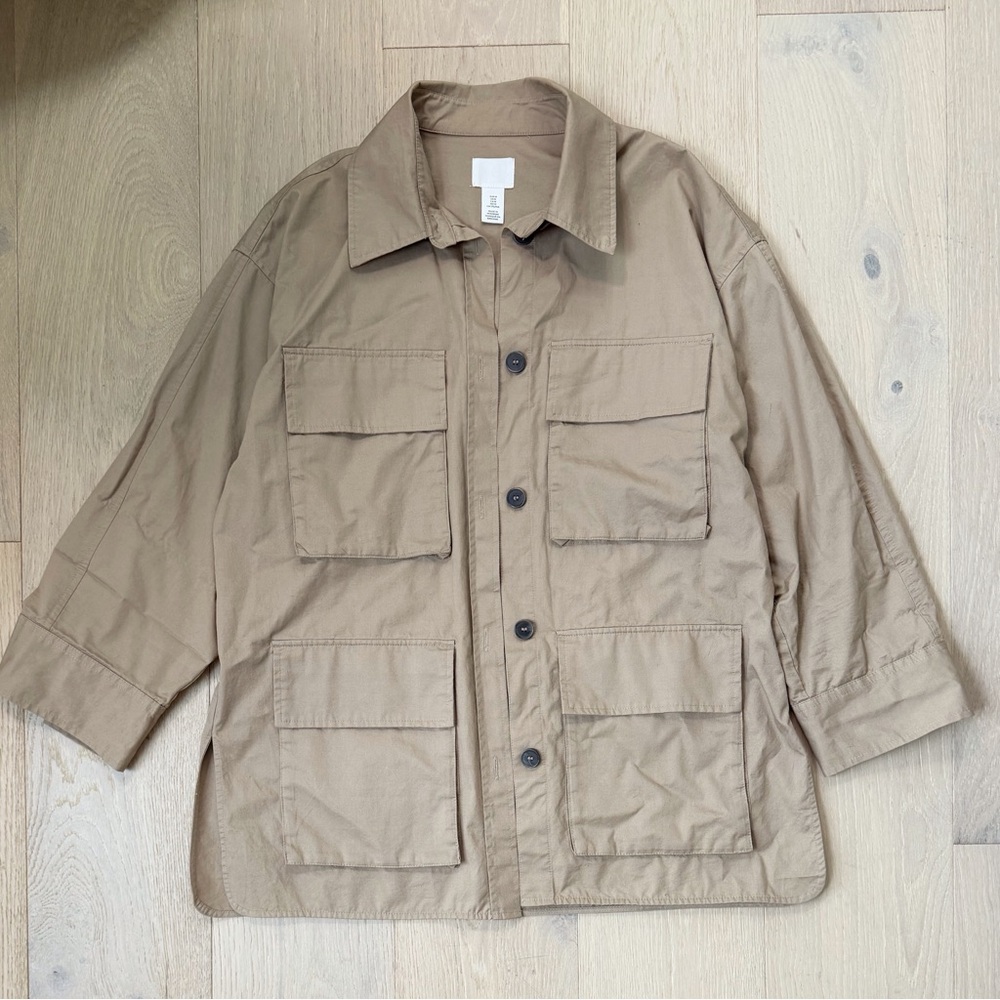 H&M dark beige utility jacket